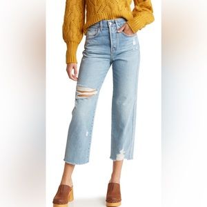 Veronica Beard Blake Distressed High Rise Crop Jeans in Lakeshore size 28 *NWT*